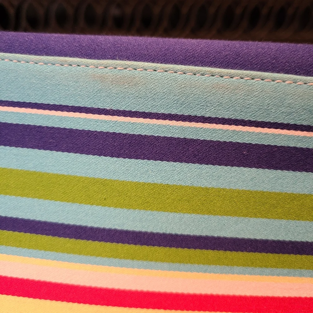 Vintage Kate Spade Beach Multicolor Pinstripe Tote Style Shoulder Bag Purse